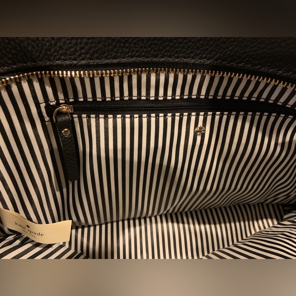 Kate Spade Large Tote Bag Black Zipper Top Purse - Picture 7 of 10